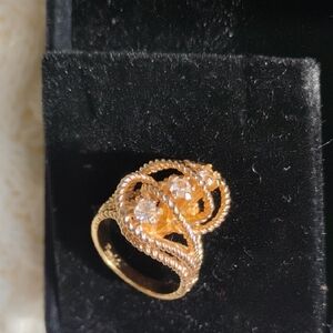 Signed Park Lane Ring Women's Size 5 Textured And Gold-Toned